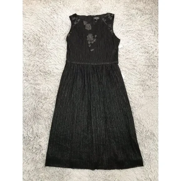 NWT Tahari ASL Black Metallic Cocktail Dress Lace Sequin 8 Women